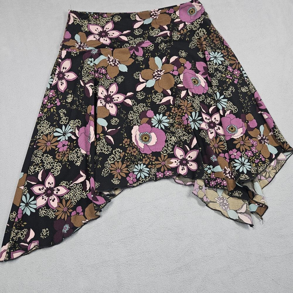 Y2K Star City Floral Skirt Small Fairy Handkerchief Hem Boho Mini Whimsigoth - Picture 7 of 11